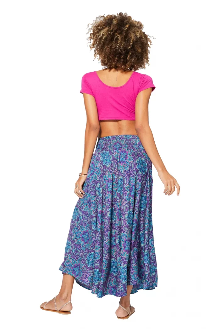 Longue jupe fluide Bleue et Violette - JIP0048B – Image 2