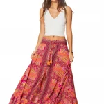 Jupe fendue taille basse Paisley Rose - JIP0049E