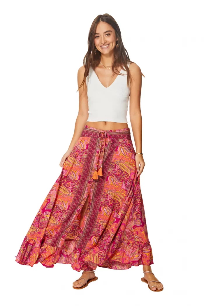 Jupe fendue taille basse Paisley Rose - JIP0049E – Image 1