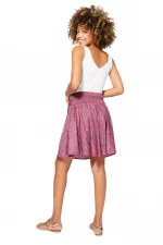 Jupe courte fluide Rose imprimé floral - JIP2000B – Image 2