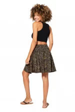 Jupe courte Noire motif oriental Doré - JIP2000E – Image 2