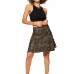 Jupe courte Noire motif oriental Doré - JIP2000E