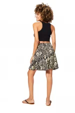Jupe courte Noire imprimé Hawaïen - JIP2000G – Image 2