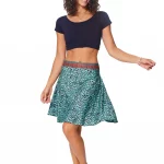 Jupe courte Bleue motifs arabasques - JIP2000H