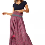 Longue jupe Rose imprimé floral - JIP2001B