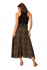 Longue jupe Noire imprimé oriental Doré - JIP2001E – Image 2