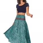 Longue jupe Verte motifs arabesques - JIP2001H