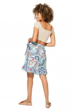 Jupe courte portefeuille Bleu ciel - JIP3010B – Image 2