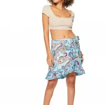 Jupe courte portefeuille Bleu ciel - JIP3010B