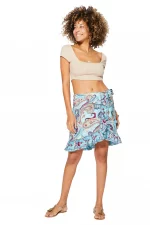 Jupe courte portefeuille Bleu ciel - JIP3010B