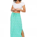 Jupe longue fendue Vert d'eau - JIPV0004B