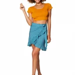 Jupe courte Bleue à nouer - JIPV3000A