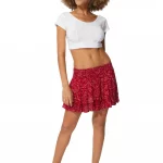 Mini jupe patineuse Rouge - JUV0100D