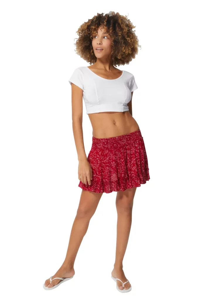 Mini jupe patineuse Rouge - JUV0100D – Image 1