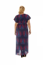 Robe longue violette motif ethnique - MAXIP0002E – Image 3