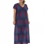 Robe longue violette motif ethnique - MAXIP0002E