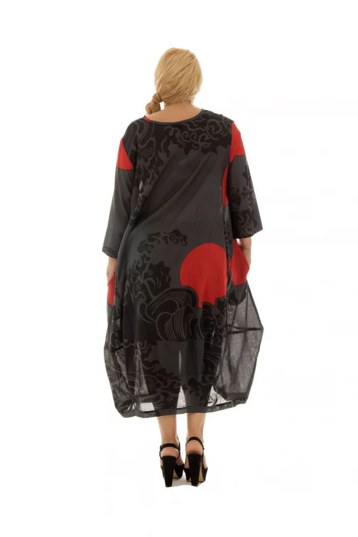 Robe mi-longue noire bouffante- MAXIP0004A – Image 2