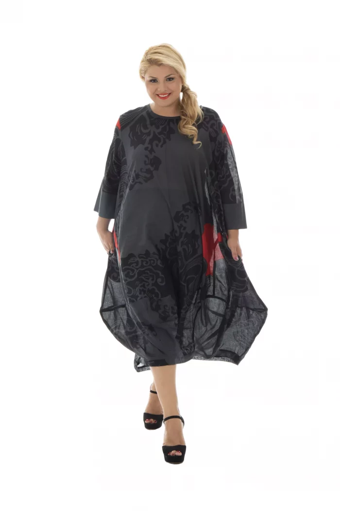 Robe mi-longue noire bouffante- MAXIP0004A – Image 1