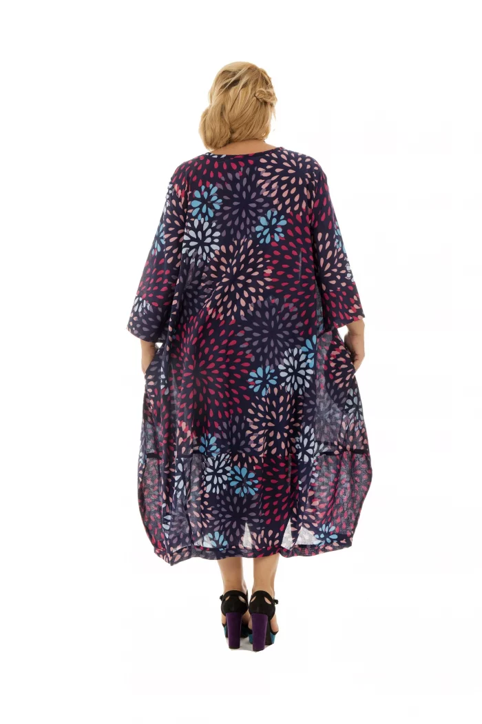 Robe mi-longue violette bouffante - MAXIP0004B – Image 2