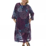 Robe mi-longue violette bouffante - MAXIP0004B