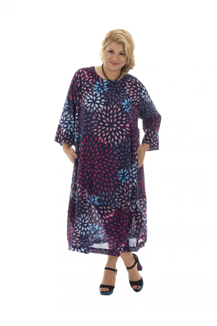 Robe mi-longue violette bouffante - MAXIP0004B – Image 1