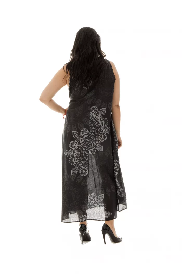 Robe longue noire sans manche - MAXIP0006C – Image 3