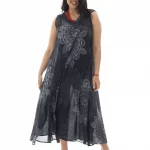 Robe longue noire sans manche - MAXIP0006C