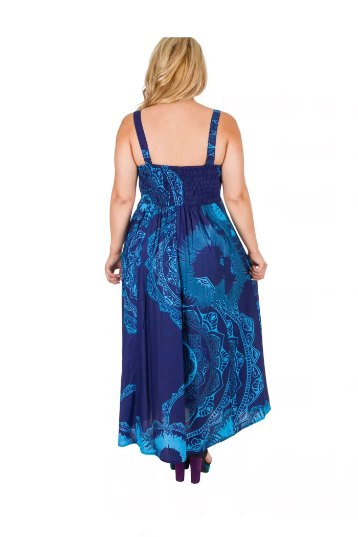 Robe longue en coton bleu - MAXIP0018A – Image 2