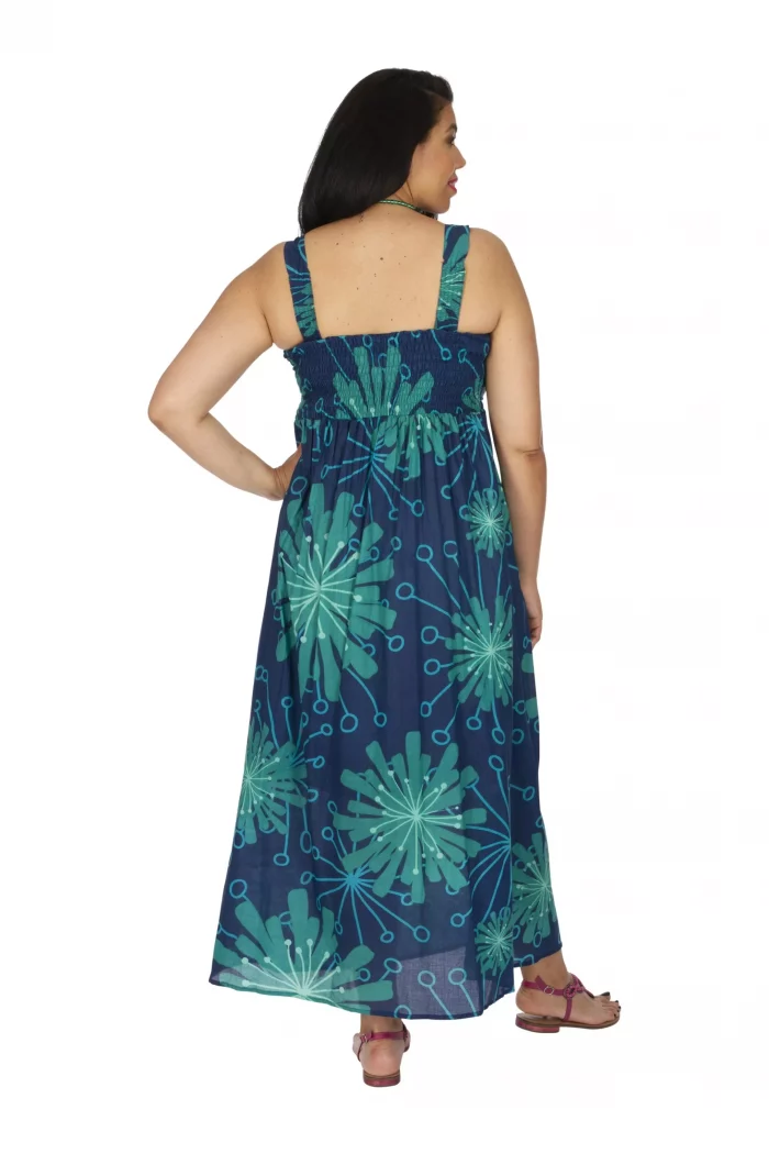 Robe longue bleu bretelles épaisses - MAXIP0029D – Image 2