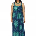 Robe longue bleu bretelles épaisses - MAXIP0029D