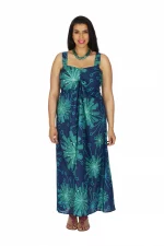 Robe longue bleu bretelles épaisses - MAXIP0029D
