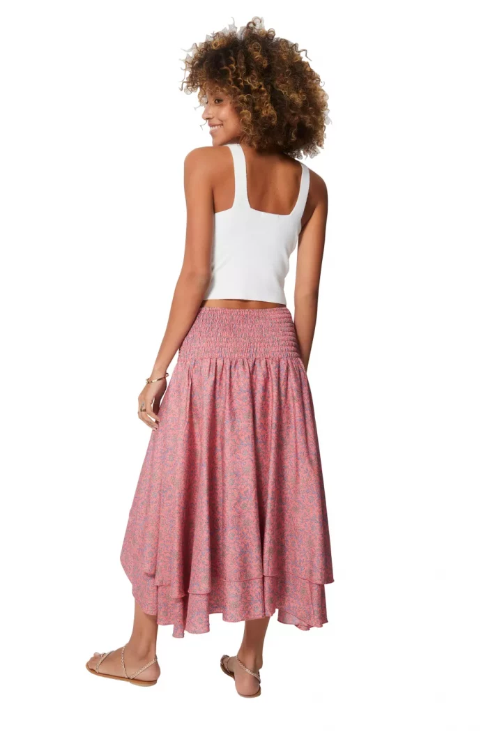 Jupe midi asymétrique, Rose clair - MCJU0105D – Image 2