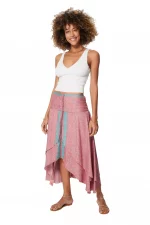Jupe midi asymétrique, Rose clair - MCJU0105D