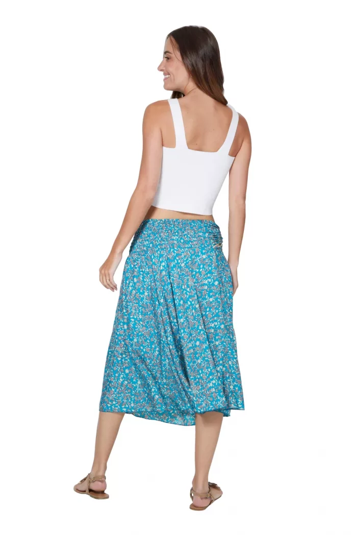 Jupe bohème mi-longue, bleu clair - MCJU0105D – Image 2