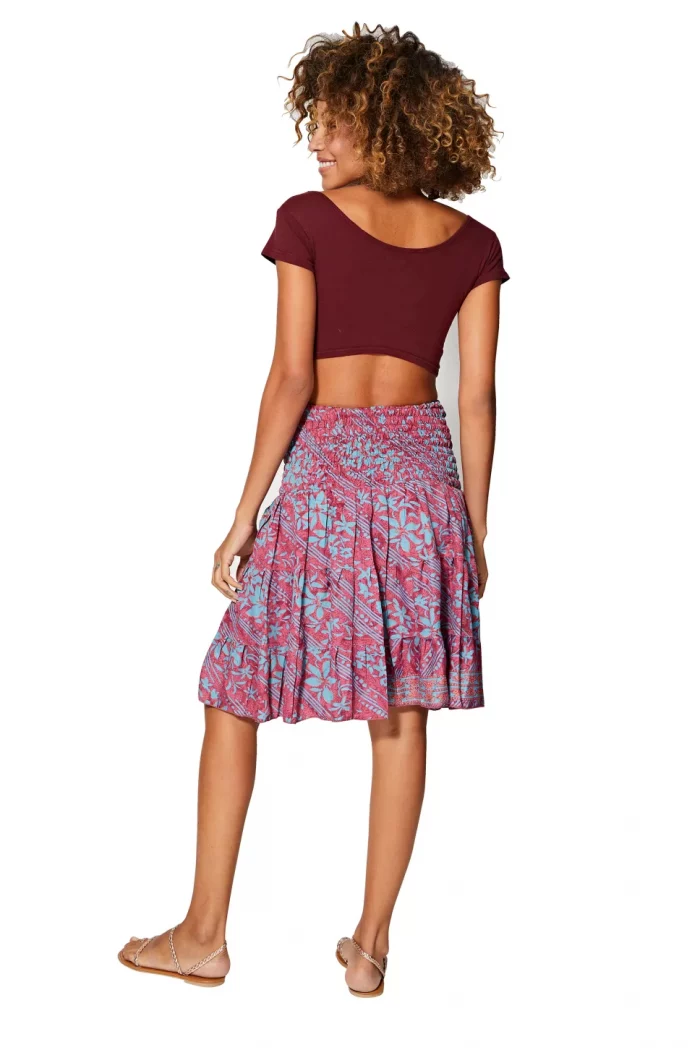 Jupe fluide, motif hawaiien - MCJU0107B – Image 2