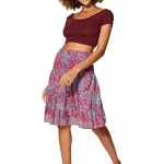 Jupe fluide, motif hawaiien - MCJU0107B