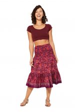 Jupe ou robe 2en1 motifs rosés - MCJU0110B