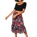 Jupe ou robe 2en1 grise et rose - MCJU0110C