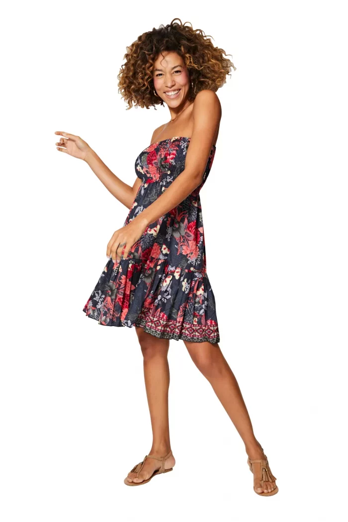 Jupe ou robe 2en1 grise et rose - MCJU0110C – Image 2