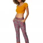 Pantalon coupe droite bordeaux et vert - MCPA0026C