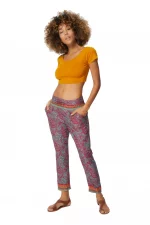 Pantalon coupe droite bordeaux et vert - MCPA0026C