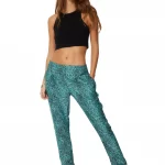 Pantalon coupe droite élégante vert et gris - MCPA0026H