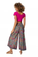 Pantalon ample turquoise et rose - MCPA0029A – Image 2