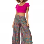 Pantalon ample turquoise et rose - MCPA0029A