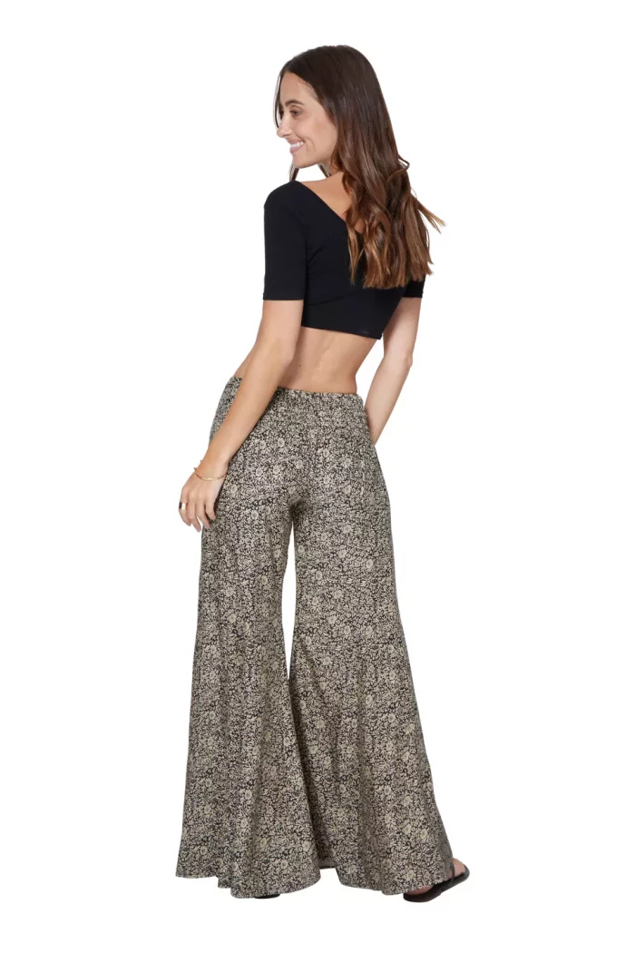 Pantalon noir évasé style hippie - MCPA0112B – Image 2