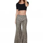 Pantalon noir évasé style hippie - MCPA0112B