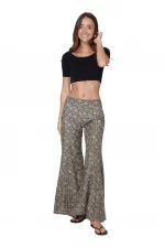Pantalon noir évasé style hippie - MCPA0112B