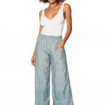 Pantalon vert, violet et crème - MCPA0113C