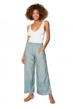 Pantalon vert, violet et crème - MCPA0113C