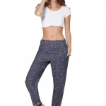 Pantalon droit bleu et fleuri crème- MCPA0114A